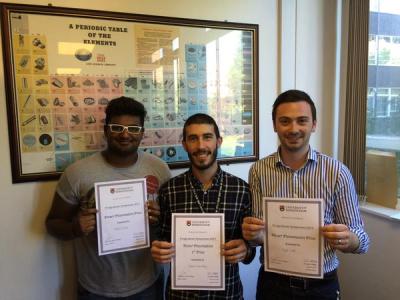 Nikhil, Nacho and Haydn, Poster Prize winners